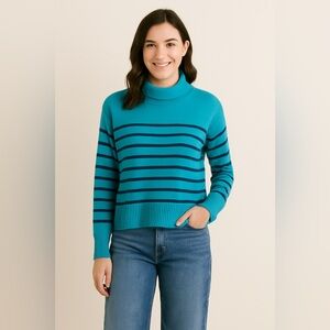Philosophy Blue Stripe Sweater Sz L EUC